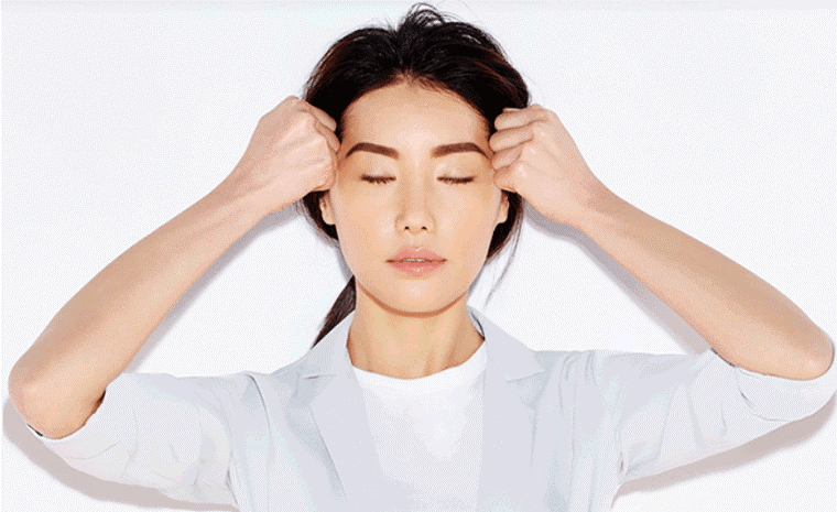 Forehead face-lifting exercise