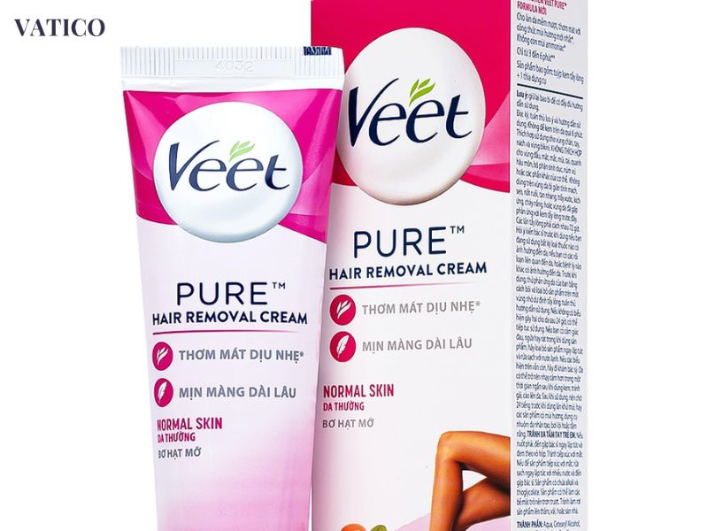 Depilatory cream used for at-home hair removal