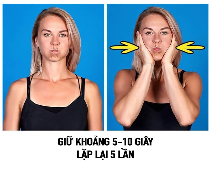 Cheek lifting exercise without surgery
